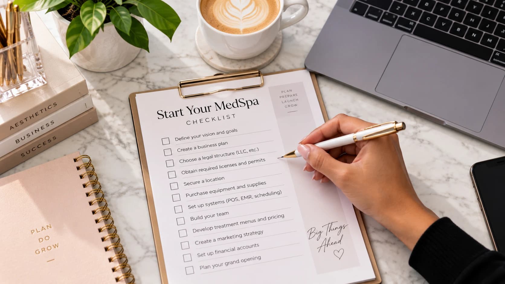 Printed business planning checklists and templates